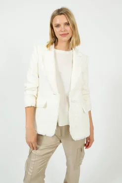 5A7 Boucle Khloe Blazer in Gardenia