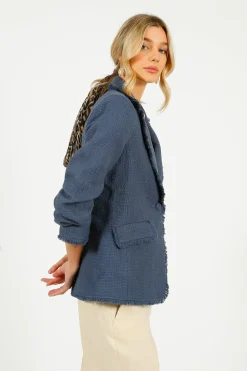 5A7 Boucle Khloe Blazer in Shadow