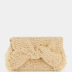 AH Bow Clutch in Natural Raffia