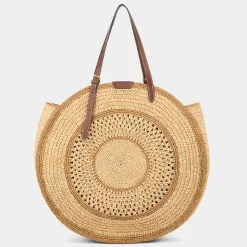 AH Round Bow Tote in Natural Raffia