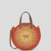 AH Small Round Bow Tote in Orange Multi