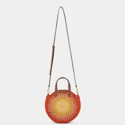AH Small Round Bow Tote in Orange Multi