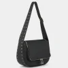 AH Vere New Shoulder Bag with Studs in Black