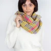 ANNA 603 Himalaya Check Print Scarf in Yellow Multi
