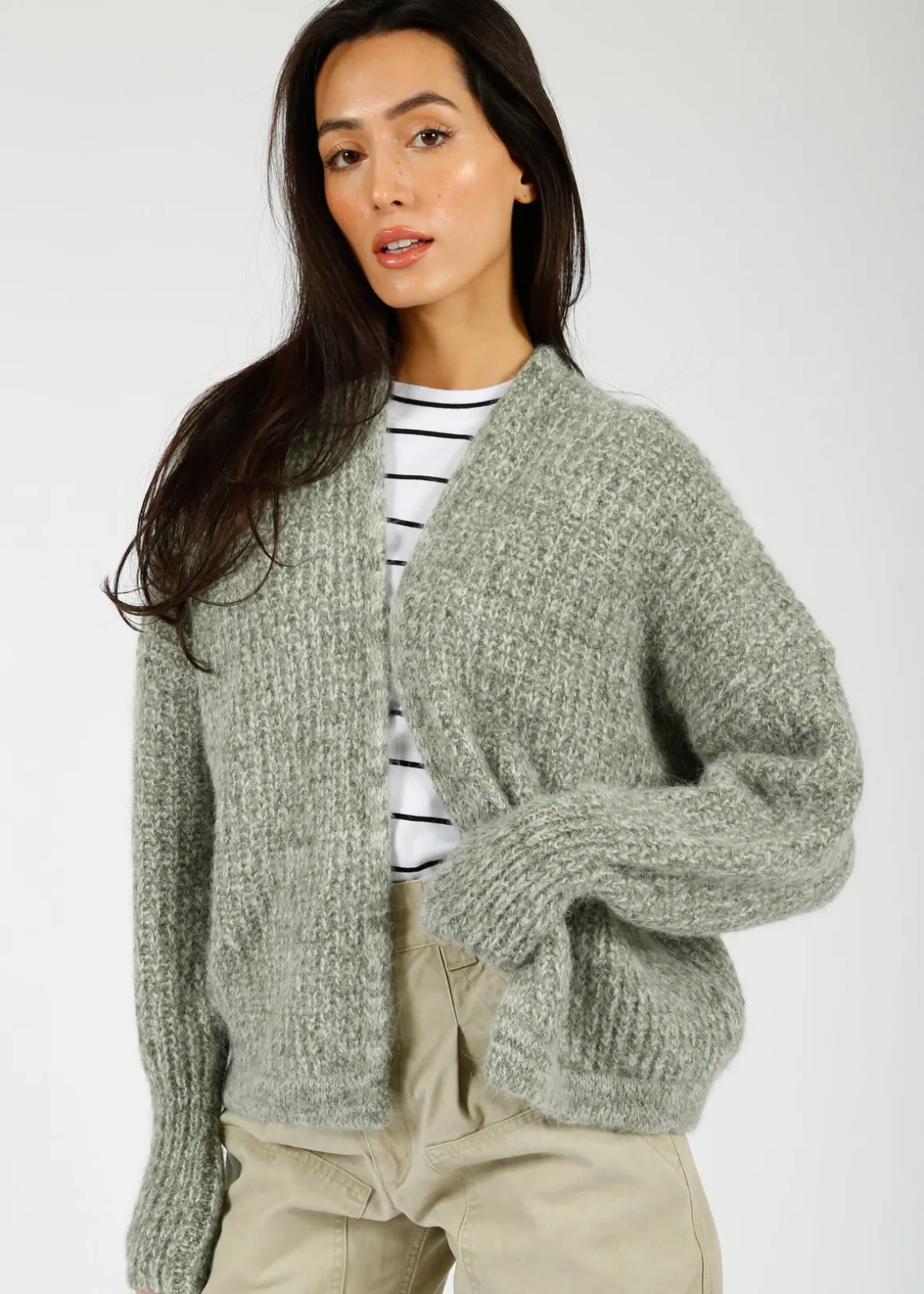 AV East 19 Open Cardigan in Tortue Melange