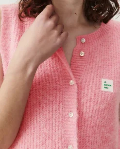 AV East 19 SL Knit Vest in Orchid Chine