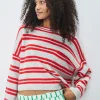 AV Raxow Stripe Knit in Grey, Strawberry