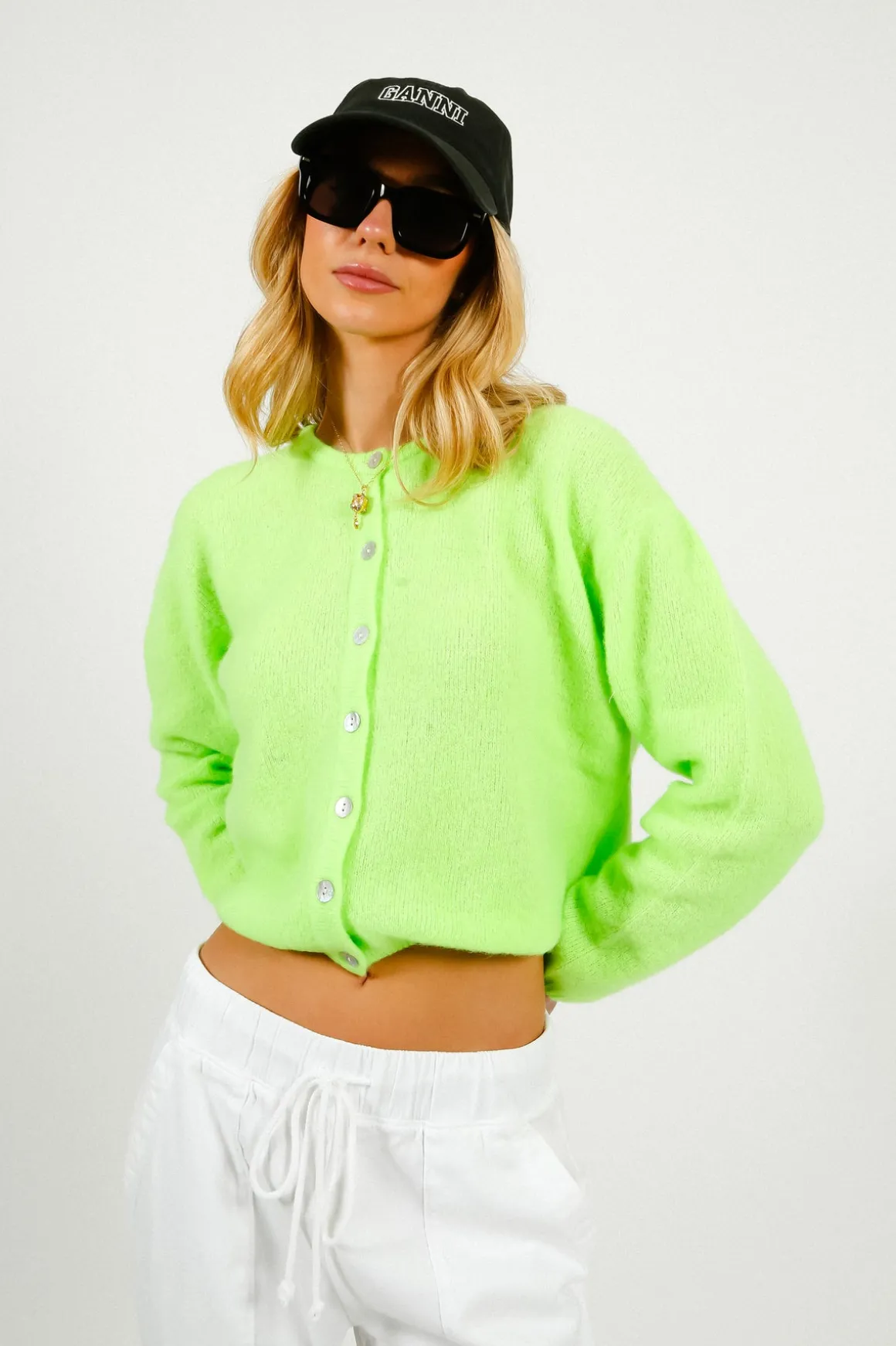 AV Vitow Knit Cardi in Apple Fluro