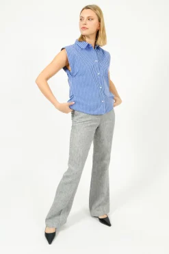 BF Slim Kim Linen Trouser in Dappled Grey