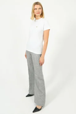 BF Slim Kim Linen Trouser in Dappled Grey