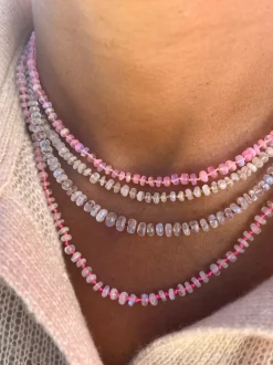 BON BON Baby Pink Fire Opal Necklace
