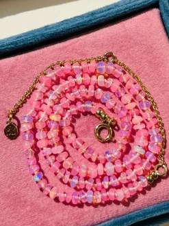 BON BON Baby Pink Fire Opal Necklace