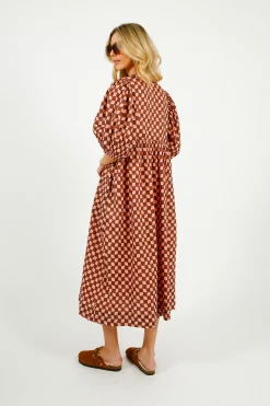 BONTE Briony Dress in Brown, Pink