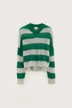 BR Arvy Knit in Green, Grey Stripe
