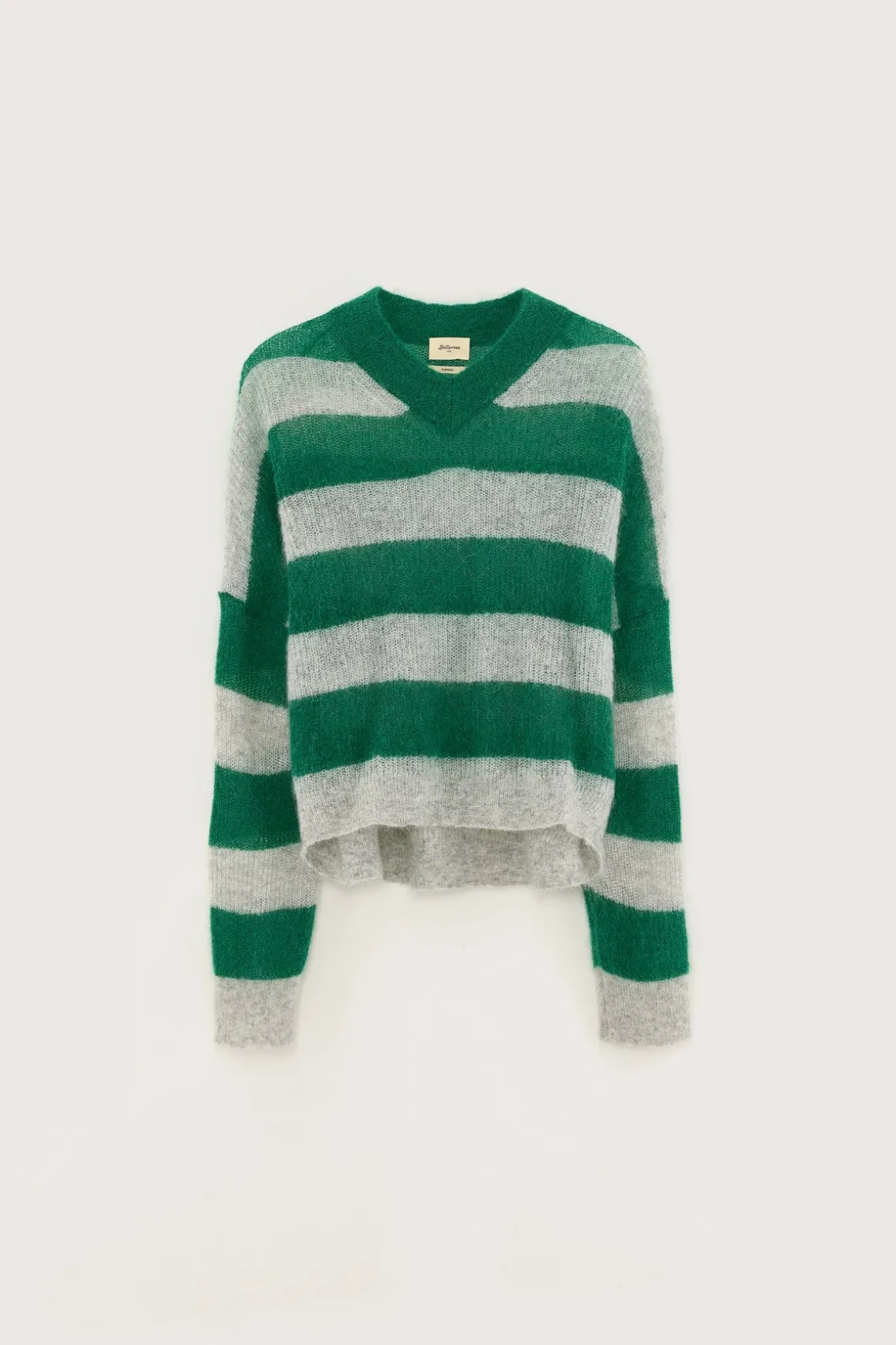 BR Arvy Knit in Green, Grey Stripe