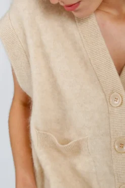 C-RUSH Brushed Palm Cardi in Almond