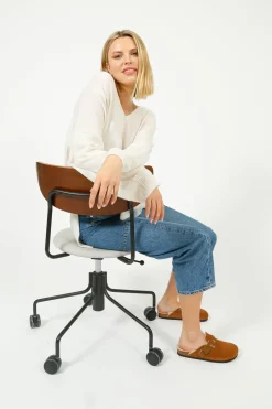 C-RUSH Simone Slouchy V in Organic White