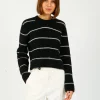 DAY Gaby Crop Stripe Knit in Black