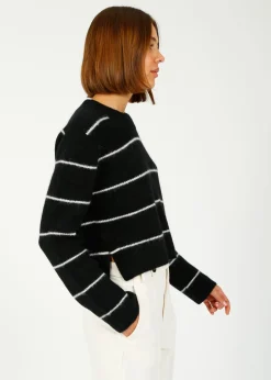 DAY Gaby Crop Stripe Knit in Black