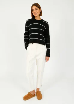 DAY Gaby Crop Stripe Knit in Black