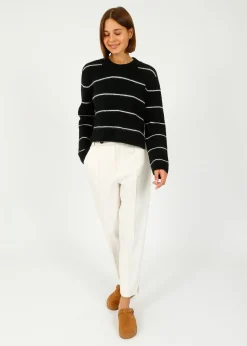 DAY Gaby Crop Stripe Knit in Black