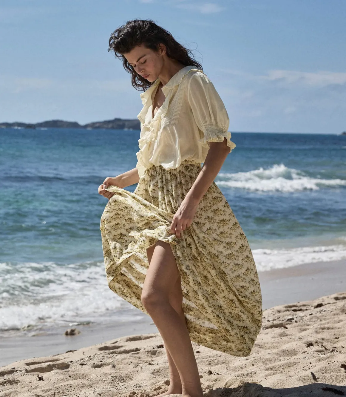 DOEN Marcie Skirt in Citron Rosier Floral