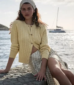 DOEN Penrose Cardigan in Lemon Chiffon