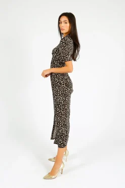 DVF Zoey Dress in Camo Leopard