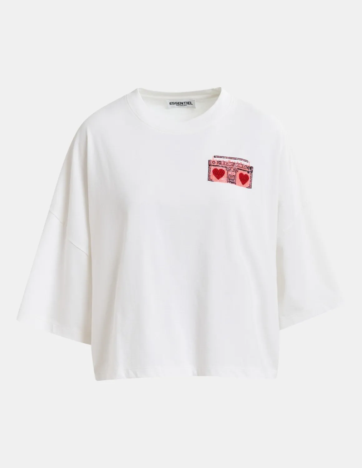 EA Hadio Embroidered Tee in Off White