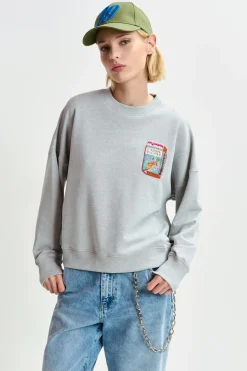 EA Hallumettes Embroidered Sweat in Nimbus Cloud