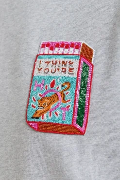 EA Hallumettes Embroidered Sweat in Nimbus Cloud