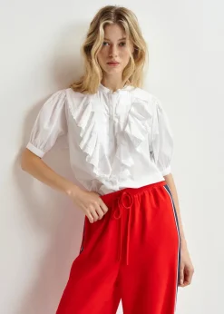 EA Hamadeus Ruffle Detail Shirt in White