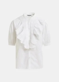 EA Hamadeus Ruffle Detail Shirt in White