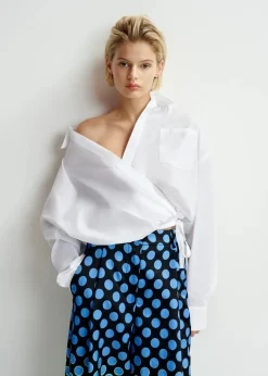 EA Hare Wide Wrap Shirt in White