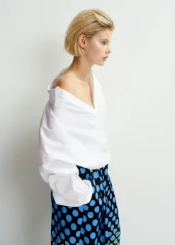 EA Hare Wide Wrap Shirt in White