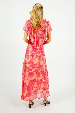EA Honolulu Ruffle Midi Dress in Marzipani