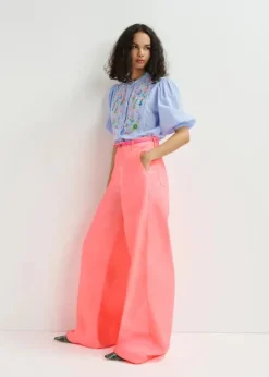 EA Horange Embroidered Shirt in Aqua Blue