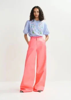 EA Horange Embroidered Shirt in Aqua Blue