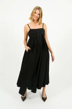 EP DR3209 Tie Front Dress in Black