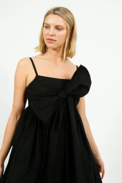 EP DR3209 Tie Front Dress in Black