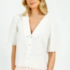 Eu0026I Babette Broderie Anglaise Blouse in White