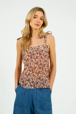 Eu0026I Bou Tie Cami in Pink Forget Me Not