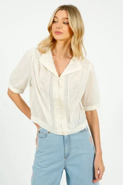 Eu0026I Brunelle Blouse in Ecru