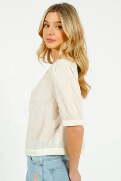 Eu0026I Brunelle Blouse in Ecru