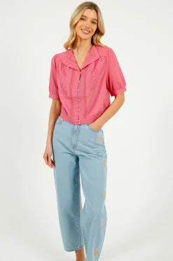 Eu0026I Brunelle Blouse in Raspberry