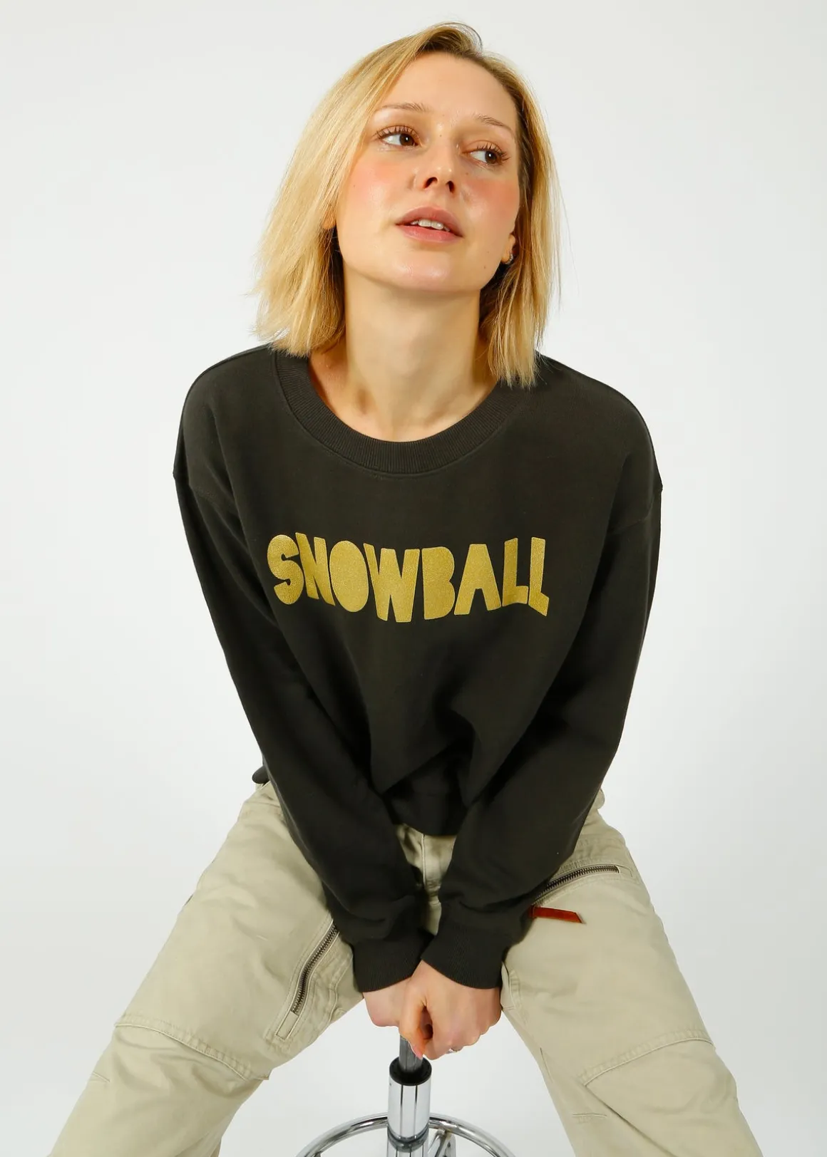 FWP Snowball Sweatshirt in Grey, Gold