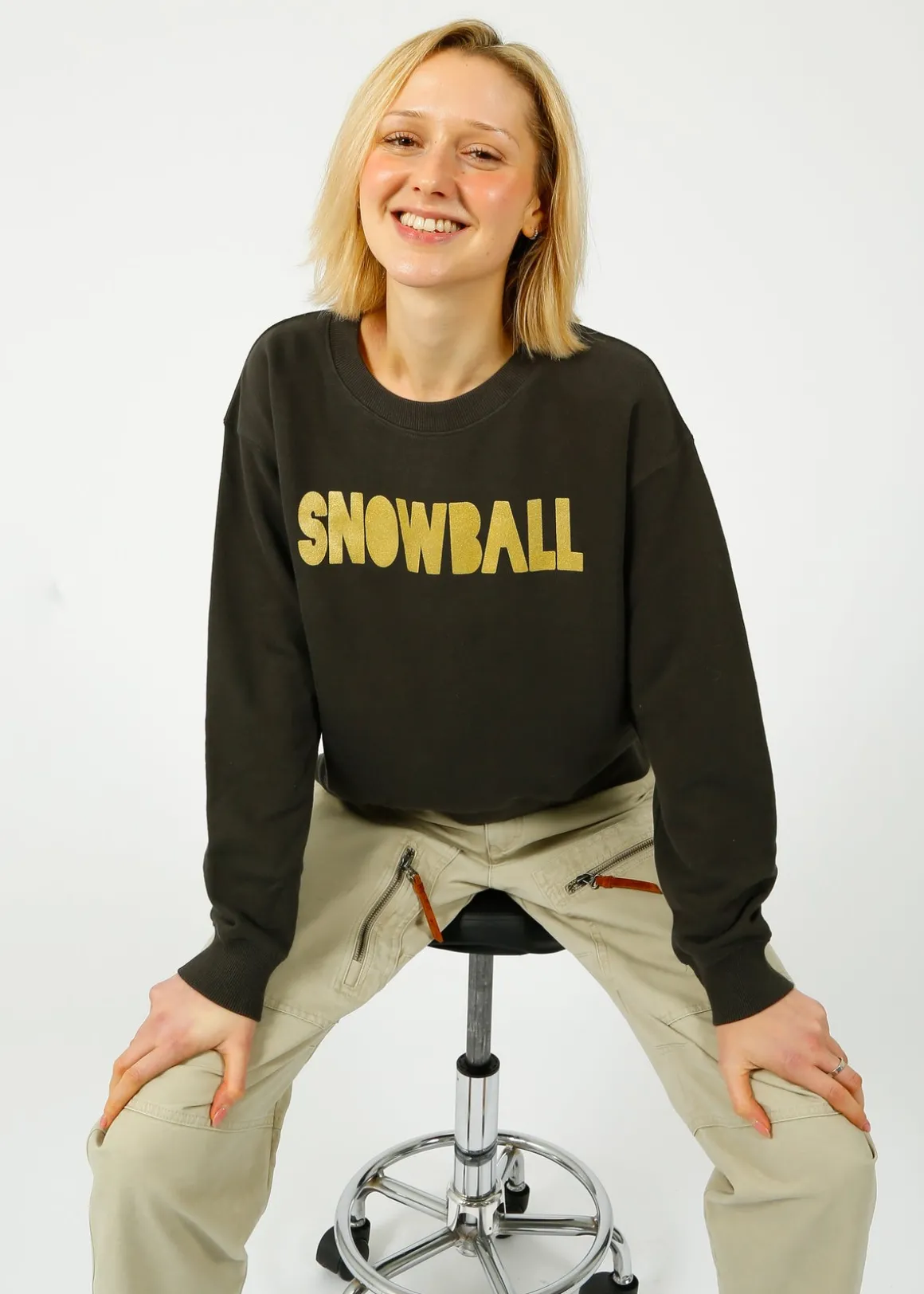 FWP Snowball Sweatshirt in Grey, Gold