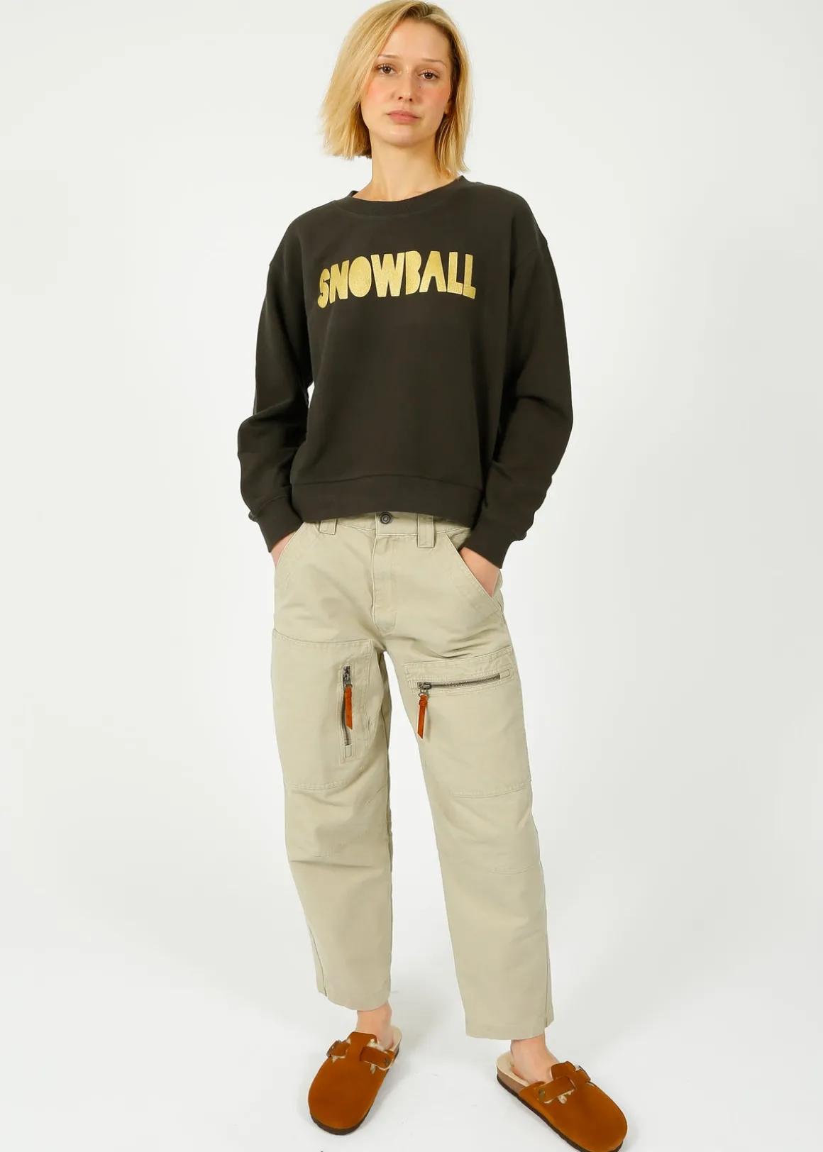FWP Snowball Sweatshirt in Grey, Gold