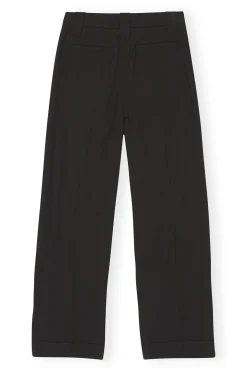 GANNI F8075 Drapey Melange Pleat Pants in Black