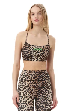 GANNI T3489 Active Strap Top in Leo